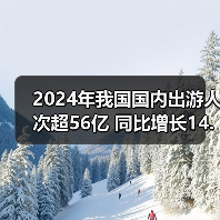 2024年我国国内出游人次超56亿 同比增长14.8%(图1) 2024年我国国内出游人次超56亿 同比增长14.8%(图1)