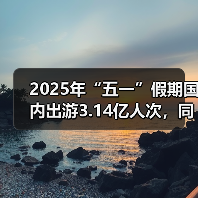 2025年“五一”假期国内出游3.14亿人次,同比增长6.4%(图1) 2025年“五一”假期国内出游3.14亿人次,同比增长6.4%(图1)