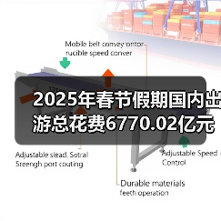 2025年春节假期国内出游总花费6770.02亿元,同比增长7.0%(图4) 2025年春节假期国内出游总花费6770.02亿元,同比增长7.0%(图4)