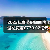 2025年春节假期国内出游总花费6770.02亿元,同比增长7.0%(图2) 2025年春节假期国内出游总花费6770.02亿元,同比增长7.0%(图2)