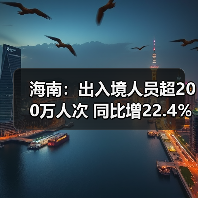 海南:出入境人员超200万人次 同比增22.4%(图1) 海南:出入境人员超200万人次 同比增22.4%(图1)